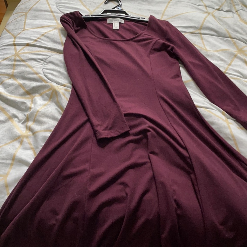 Maroon long sleeve dress from Forever 21.